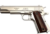 Replica M1911A1 Government Automatic Pistol Non-Firing Gun Nickel Finish with Wood Grips 